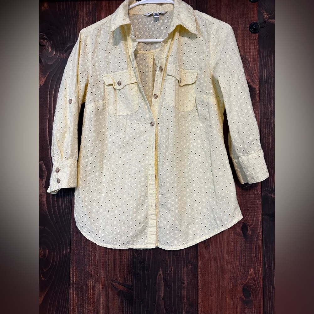 Croft&Barrow Junior Girl’s Yellow Button-Up Shirt